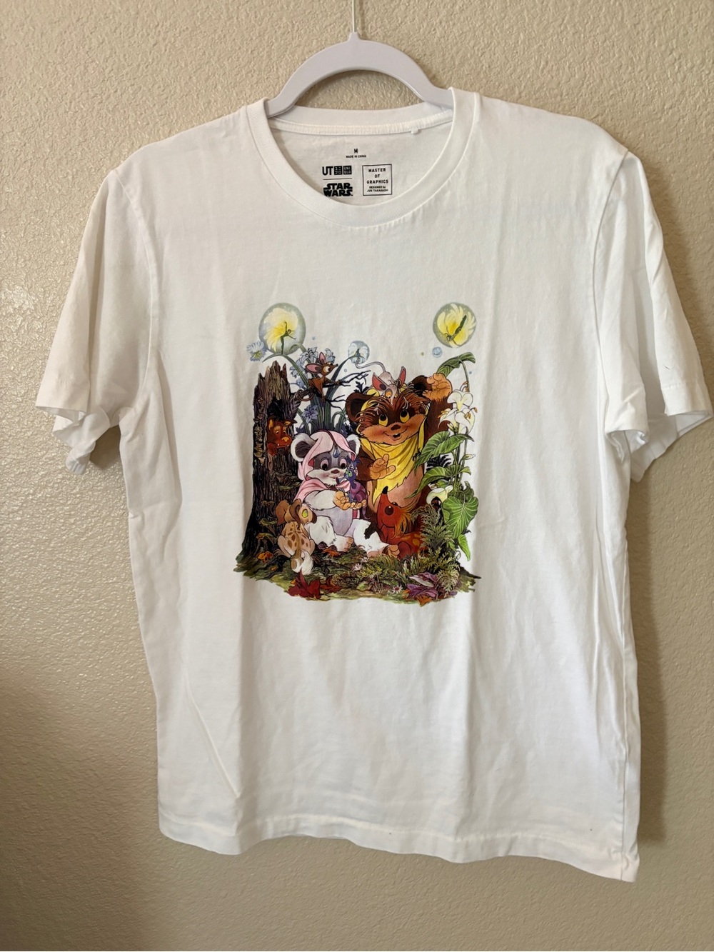Uniqlo UT Star Wars Graphic Tee - White with Black Print- Medium